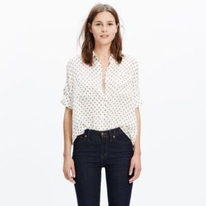 Madewell Silk Courier Shirt - Size XS